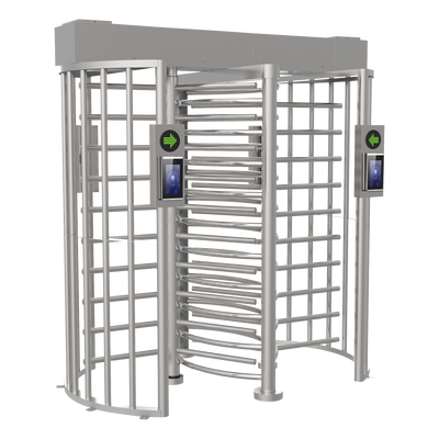 Torniquete DOBLE (2 Carriles) de Cuerpo Completo Bidireccional / Exterior / Acero Inoxidable SUS304 / 30 Personas por Minuto / Compatible con Reconocimiento Facial (Terminal no Incluida) — HIKVISION · SKU DS-K3H4420-120/PG-DM60