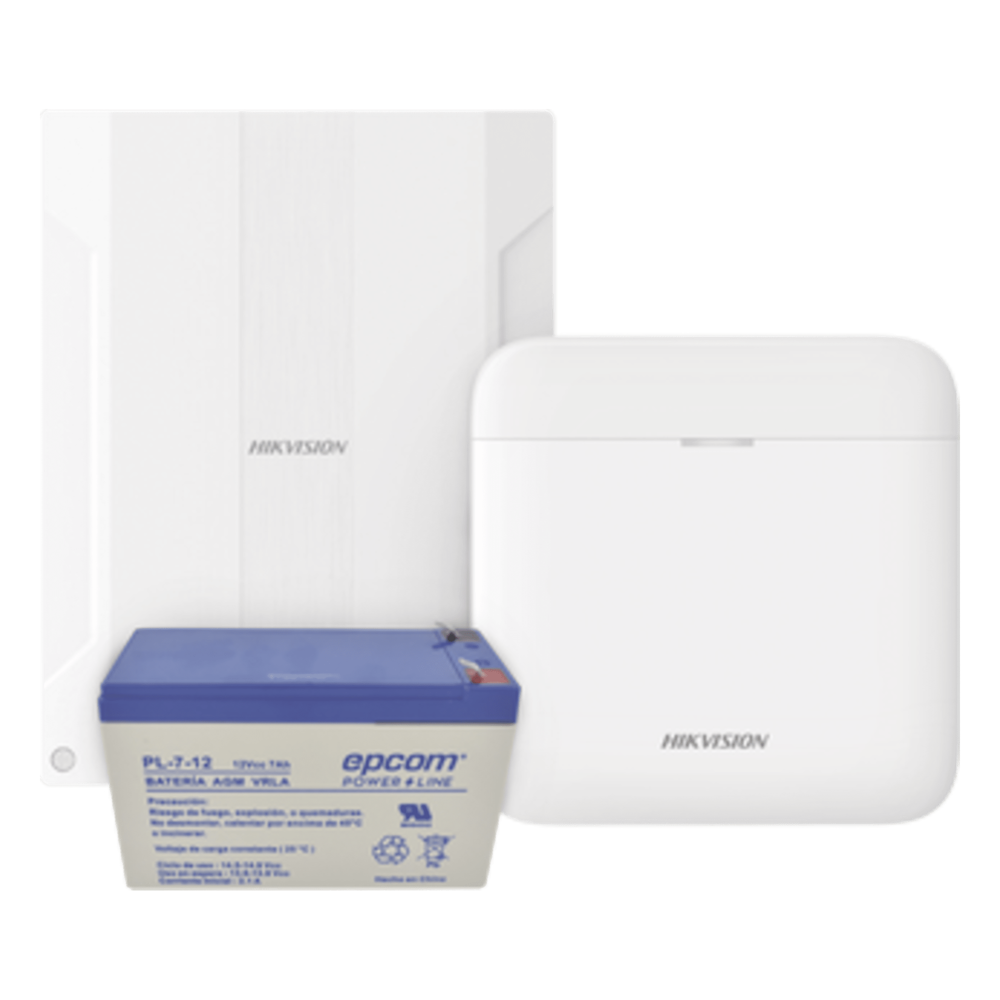 (AXPRO) KIT  de alarma AX PRO conversión de zonas cableadas a inalámbricas / Incluye: 1 Hub IP, Wifi y 3G/4G con Batería de respaldo/ 1 Expansor de 16 zonas cableadas / 1 Batería de respaldo 12Vcc a 7 Amp/ Compatible con Hik-Co — HIKVISION · SKU DSPWA48KS/EXP