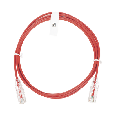 Cable de Parcheo Slim UTP Cat6 - 2 Metros (6.56 Pies) Rojo Diámetro Reducido (28 AWG) — LINKEDPRO BY EPCOM · SKU LP-UT6-200-RD-28