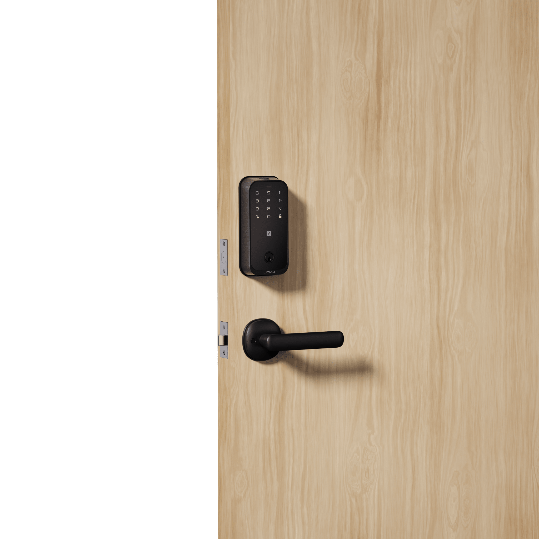 Cerradura Inteligente con Huella Digital LNDU HK01W / WiFi Integrado / Compatible Apple HomeKit / Teclado Táctil / 8 Baterías AA / Escaneo iPhone-Apple Watch-Fob / Bloqueo Manual y Automático / Exterior IP54