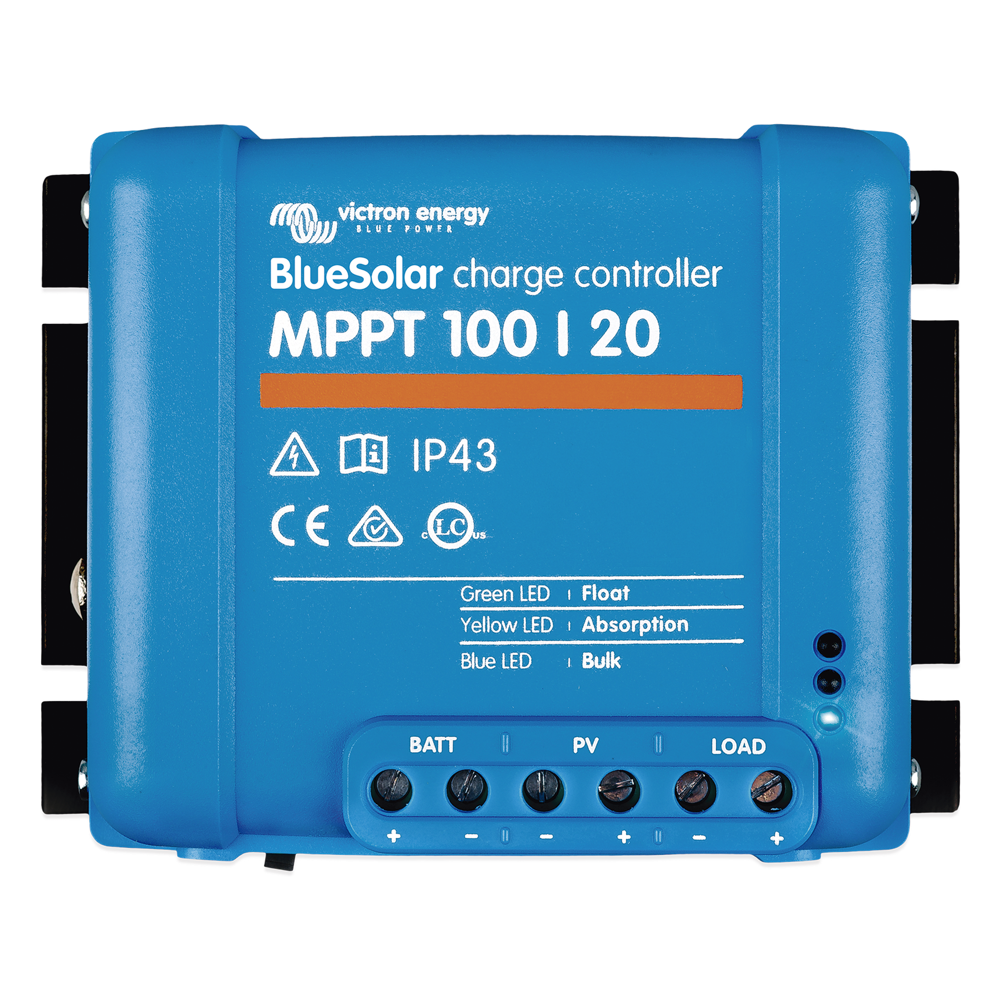 BlueSolar MPPT 100/20. Controlador Solar MPPT 20A, Voltaje Selección Automática: 12/24/48 Vcc. — VICTRON ENERGY · SKU BSMPPT100/20