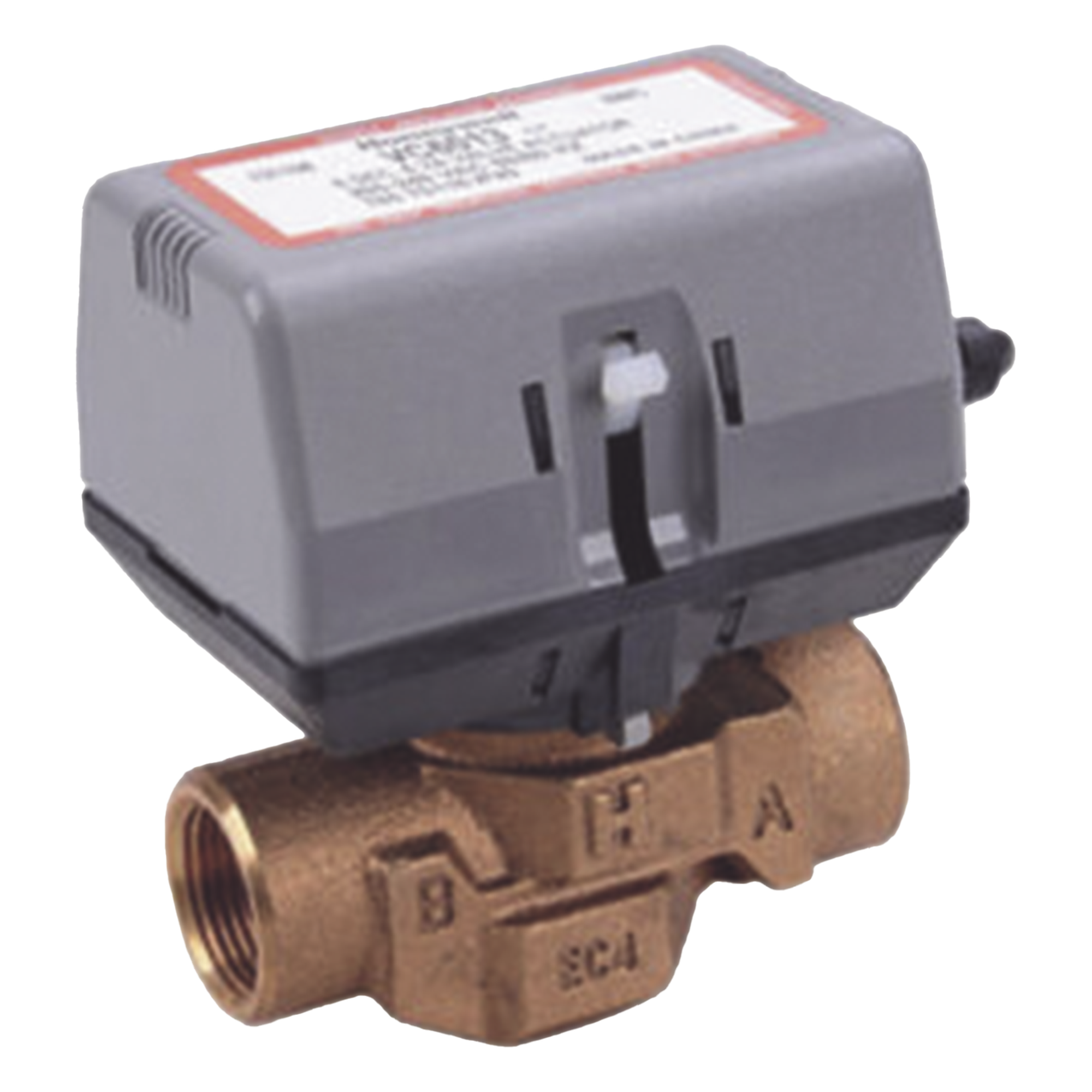 Válvula de zona motorizada de 2 vías 3/4 pulgada BSPT con actuador de 200 a 240 VAC para calefacción y aire acondicionado — HONEYWELL HOME RESIDEO · SKU VC4013AM1000T