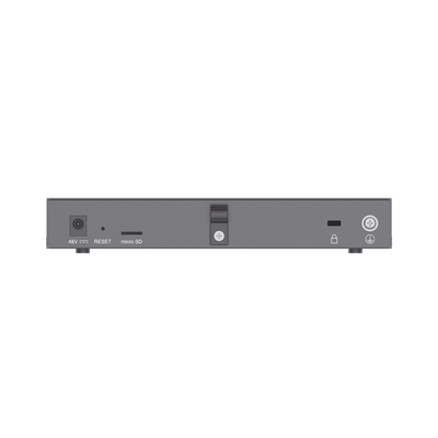 4 en 1: Firewall Nueva Generación, Router, IP PBX (24 usuarios / 8 llamadas), Switch Gigabit de 5 Puertos (4 PoE) y 2 Puertos SFP 2.5 Gigabit