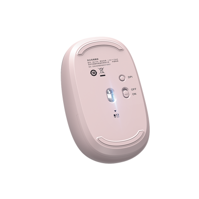 Mouse Inalámbrico 2.4G 800/1200/1600/2400 DPI | Función de 3 botones | Alcance 10m | Silencioso | Ergonómico | Anti-caída y Anti-interferencias | Batería Alcalina AA incluida | Color Dusty Pink.