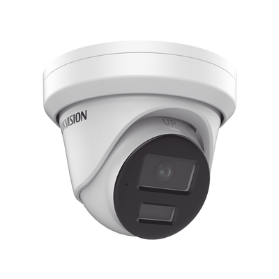 Turret IP 4 Megapixel / Lente 2.8 mm / Dual Light (40 mts IR + 40 mts Luz Blanca / DARKFIGHTER S / Microfono Integrado / Exterior IP67 / WDR 130 dB / 4 Analíticos: AcuSense, Deteccion Facial, Conteo de Personas por Cruce y Zona
