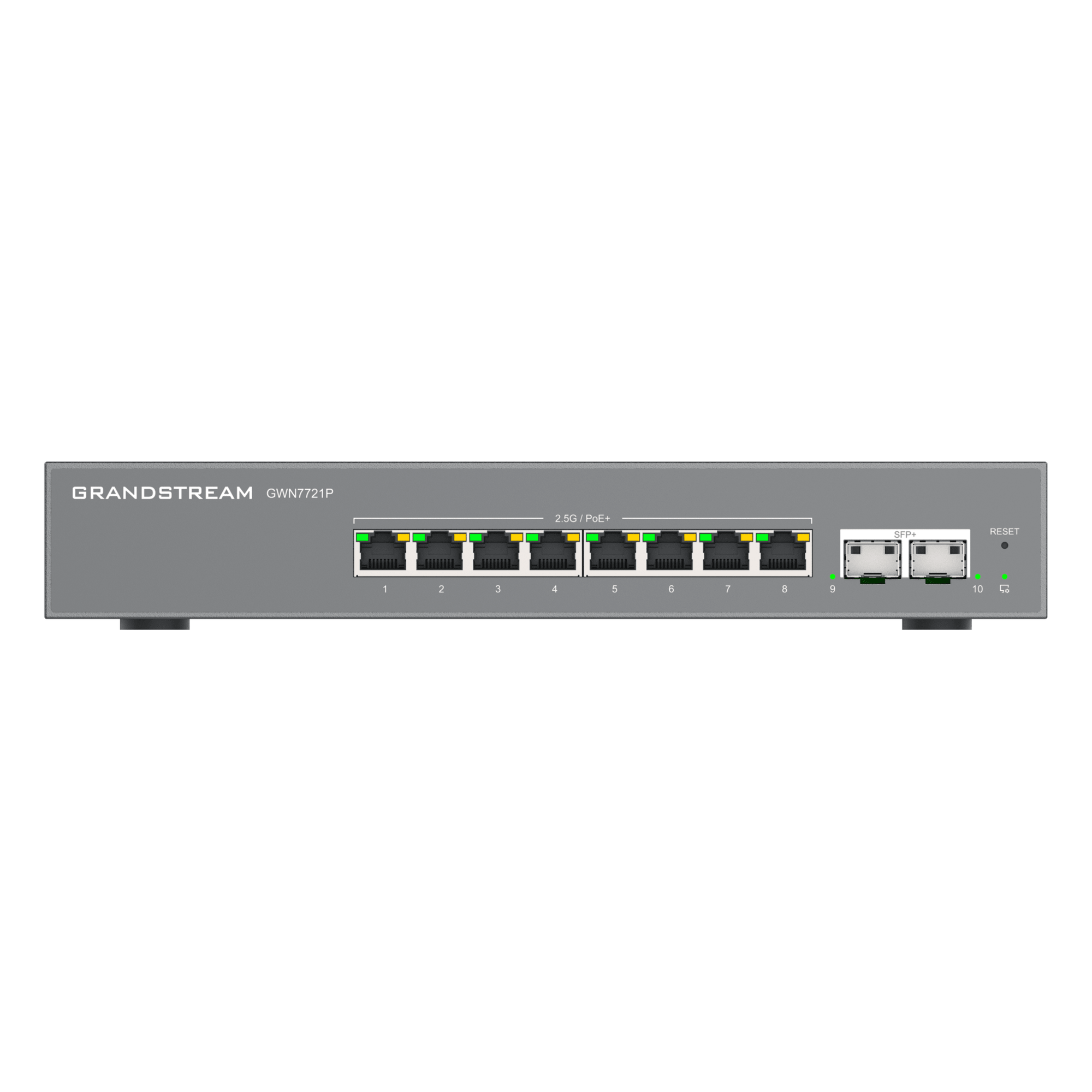 Switch L2 Lite Administrable de 10 Puertos / 8 Puertos Ethernet 2.5 Gbps / 2 Puertos SFP+ 10 Gbps / PoE+ 802.3af/at / VLAN 802.1Q / QoS / IGMP Snooping / Montaje Escritorio, Pared o Rack 19" (0.48 m)