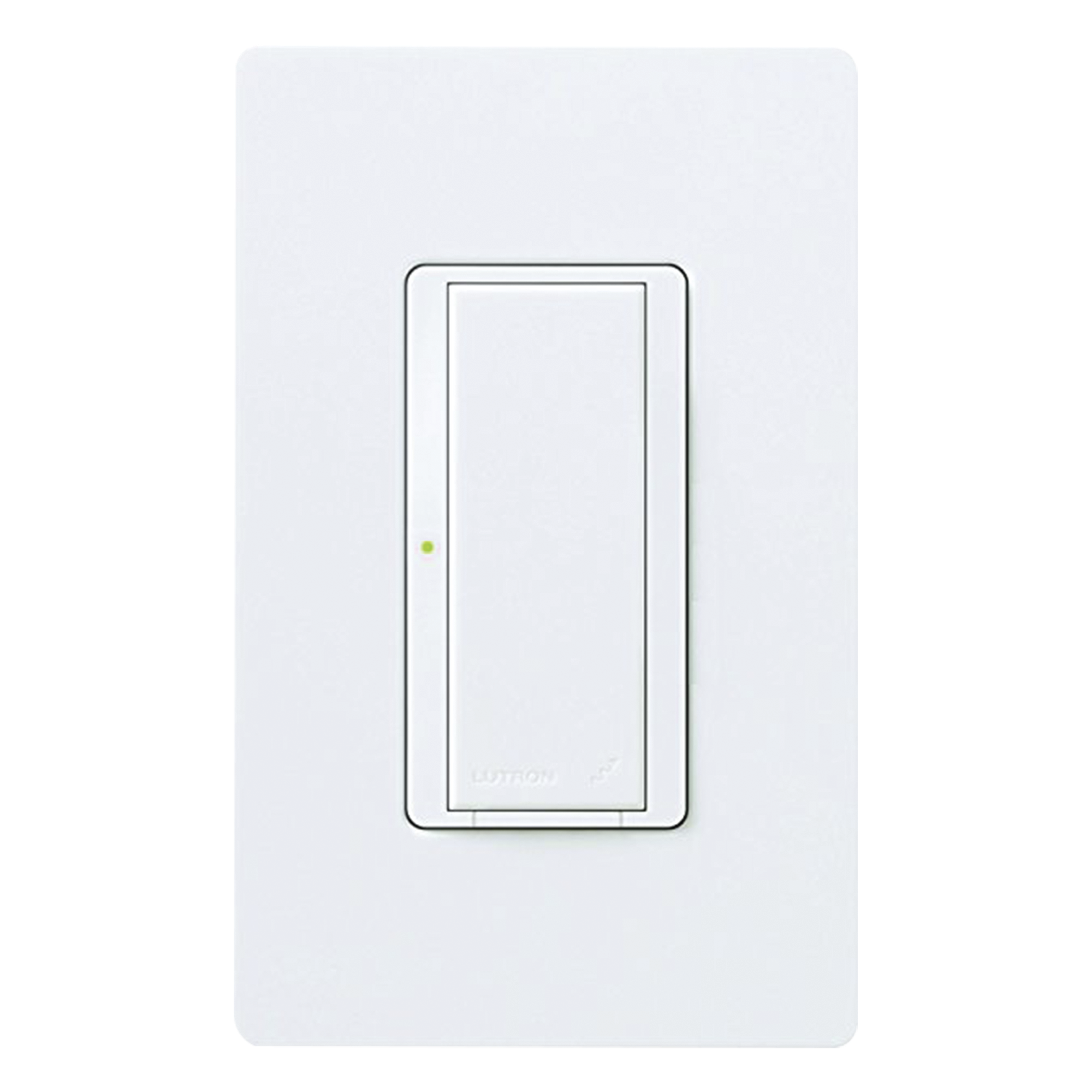 Interruptor inalámbrico on/off Maestro Wireless de 8 A para iluminación y ventiladores de 1/10 HP, 120-277 V, no requiere neutro, compatible con hub Vive, color blanco — LUTRON ELECTRONICS · SKU MRF2S8SDVWH