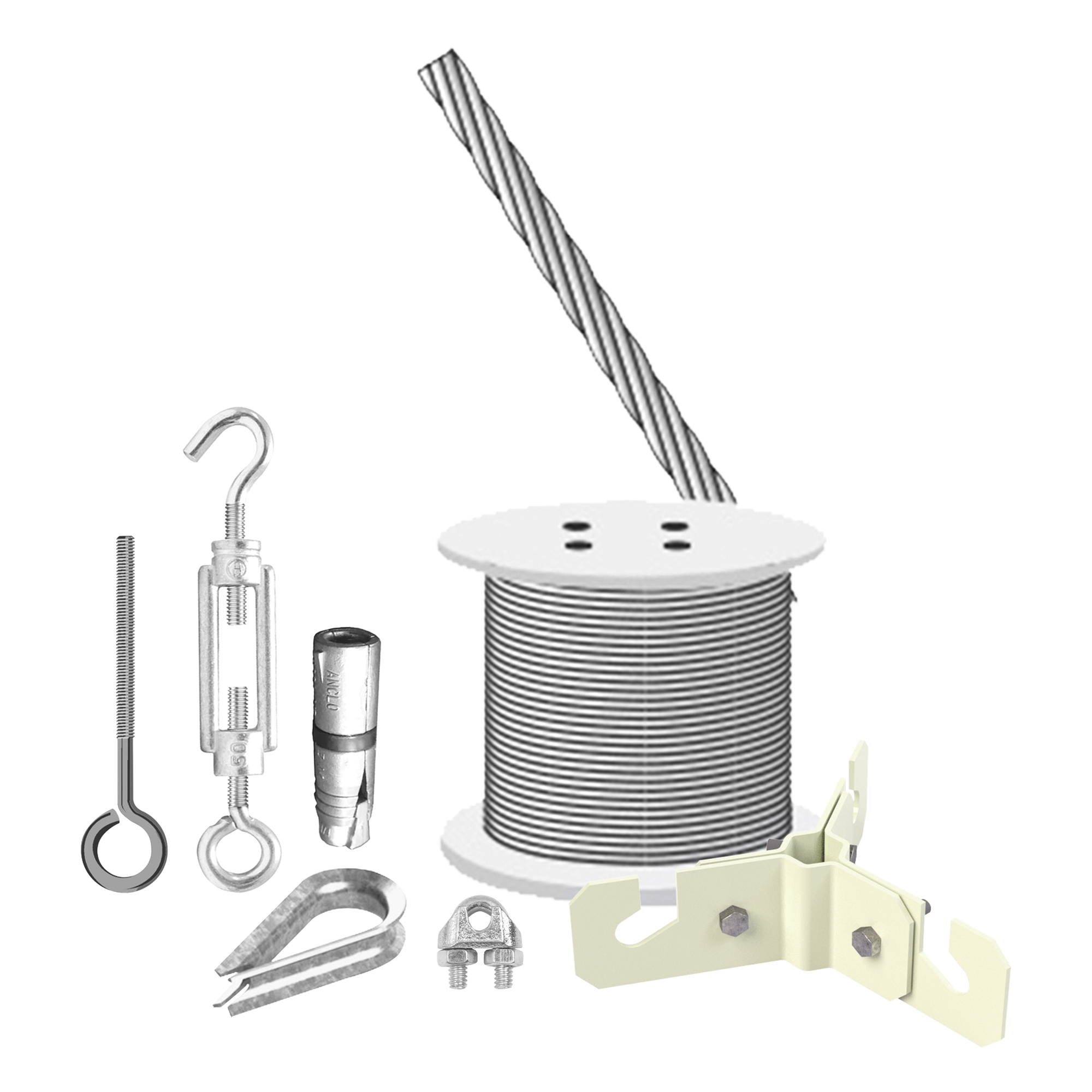 Kit de Sujeción de Mástil de 3 Metros a Piso de Concreto. — SYSCOM TOWERS · SKU KIT-RET-3M