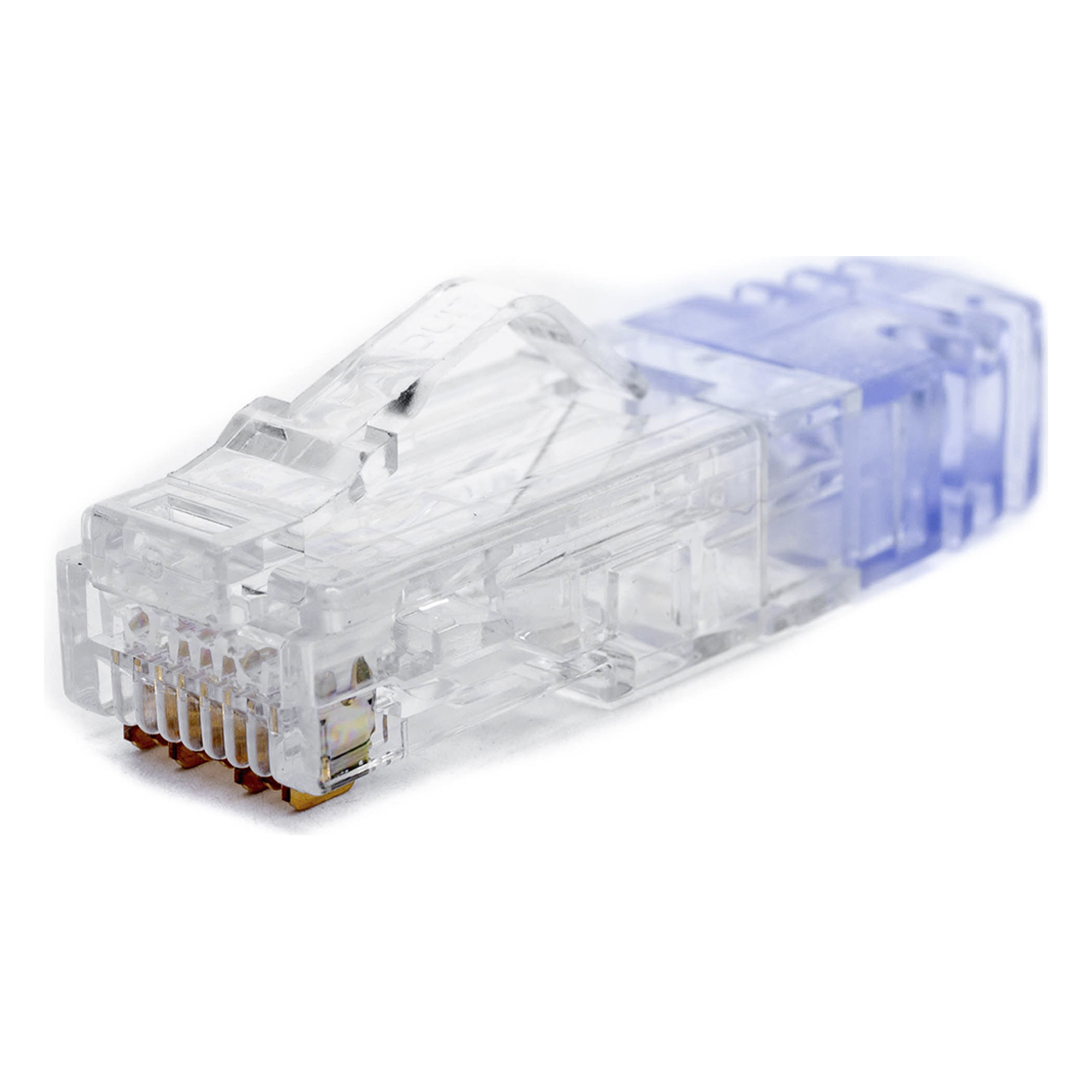 Plug RJ45 Cat6 de 5 Piezas, Para Cable UTP de Calibre 23-24 AWG, Chapado en Oro de 50 Micras, Paquete de 100 Piezas