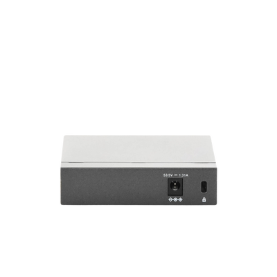 Switch Escritorio No Administrable de 5 puertos 10/100/1000 Mbps / Con 4 puertos PoE 802.3af/at de hasta 65 W / PoE Extendido hasta 250 metros