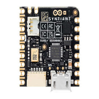 Placa Desarrollo Nicla Voice / Procesador Neural Syntiant NDP120 / Bluetooth 5.0 BLE / IMU 9 Ejes / Micrófono MEMS 105dB / Reconocimiento Voz Always-On / Machine Learning Edge