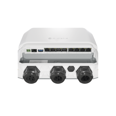 RB5009UPr+S+OUT 8 puertos PoE in/out, 1 SFP+, Solo RouterOS v7 para Exterior