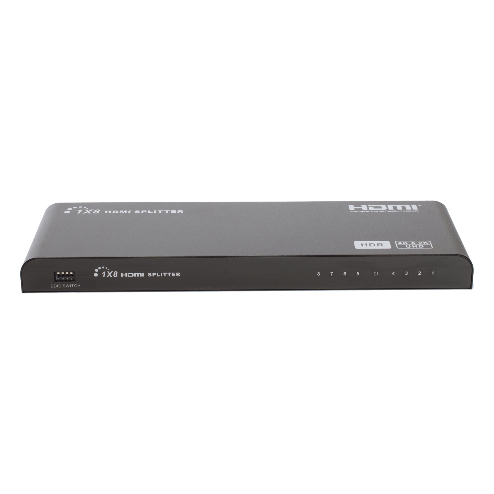 Splitter HDMI 4K de 1 Entrada a 8 Salidas (Simultaneas) | Soporta 4K×2K | Ajuste de resoluciones EDID | HDR | HDMI 2.0 | HDCP 2.2 | Permite mezclar pantallas en 4K y 1080P — EPCOM TITANIUM · SKU TT318HDR-V2.0