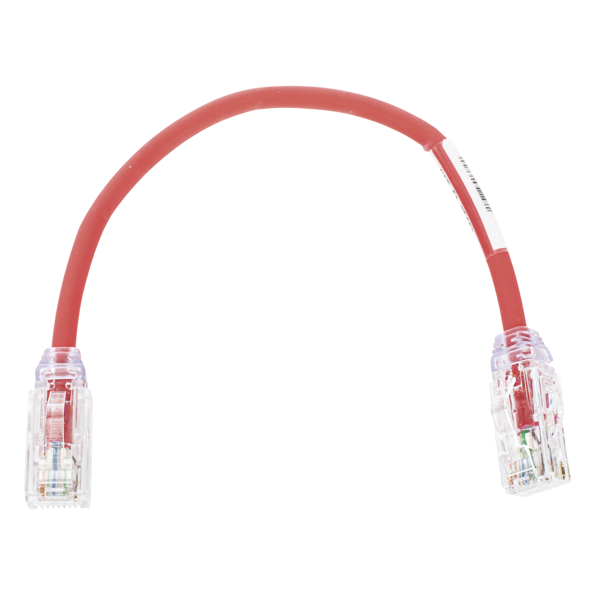 Cable de Parcheo UTP, Cat6A, Diámetro Reducido (28 AWG), CM/LSZH, Color Rojo, 20.3 cm (8 Pulgadas) — PANDUIT · SKU UTP28X8INRD
