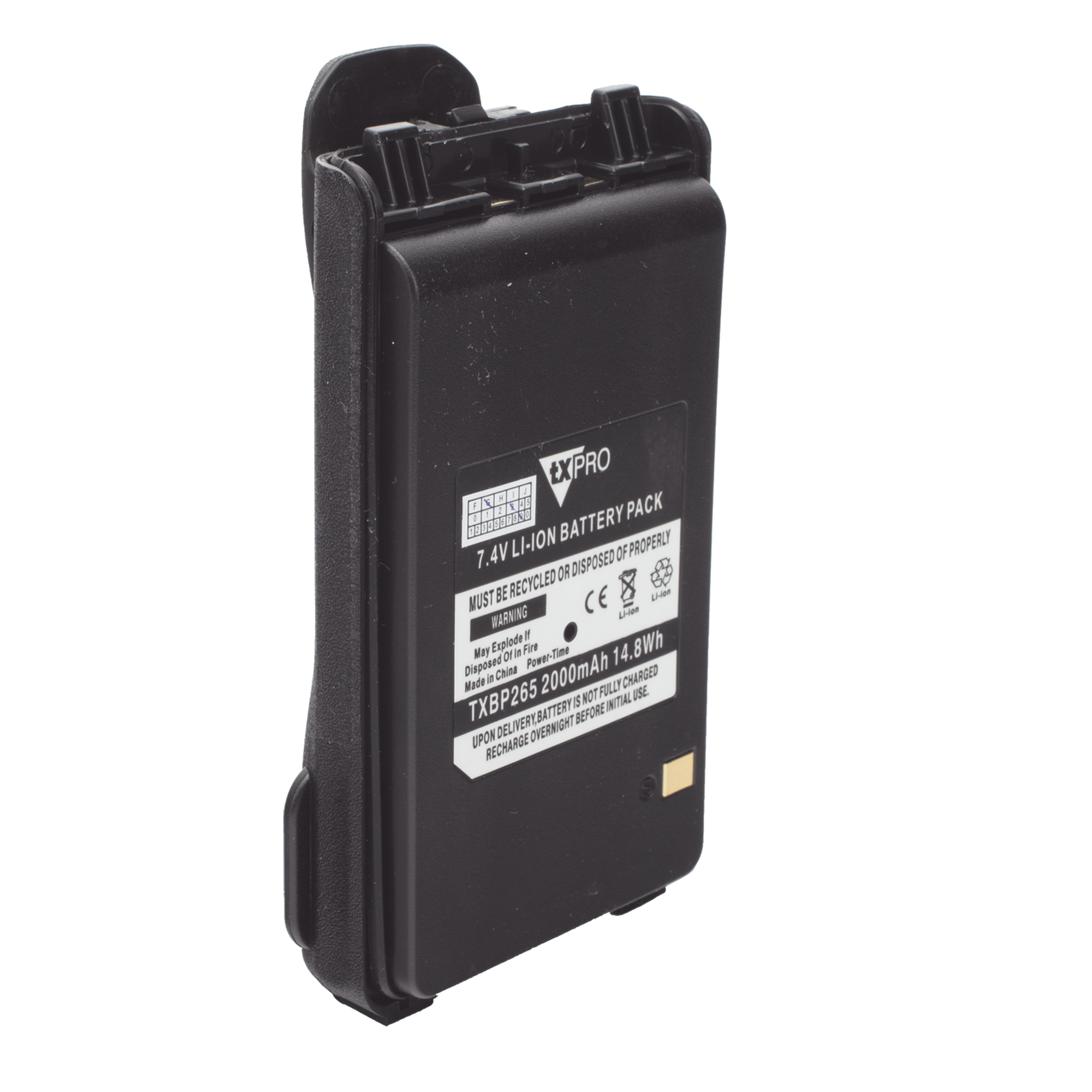 Batería Li-Ion / 2000 mAh / Uso Rudo / Celda Japonesa / Clip Incluido