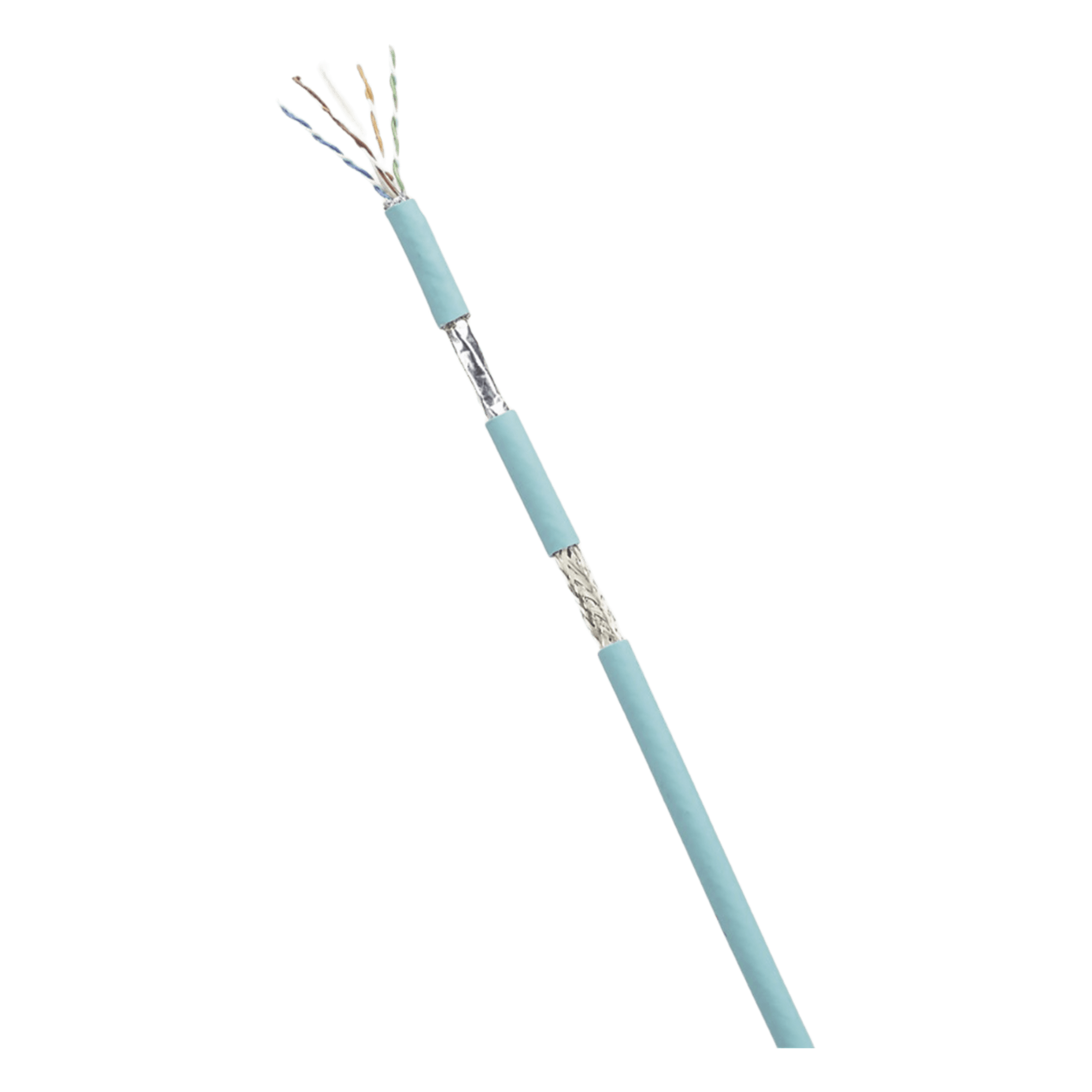 Bobina de Cable Blindado SF/UTP Categoría 6A, Uso Industrial con Resistencia al Aceite y Rayos UV, Multifilar 24/7 (Flexible), Color Azul Cerceta, Bobina de 305 Metros (1000 Pies) — PANDUIT · SKU ISFCH6X04ATL-UG