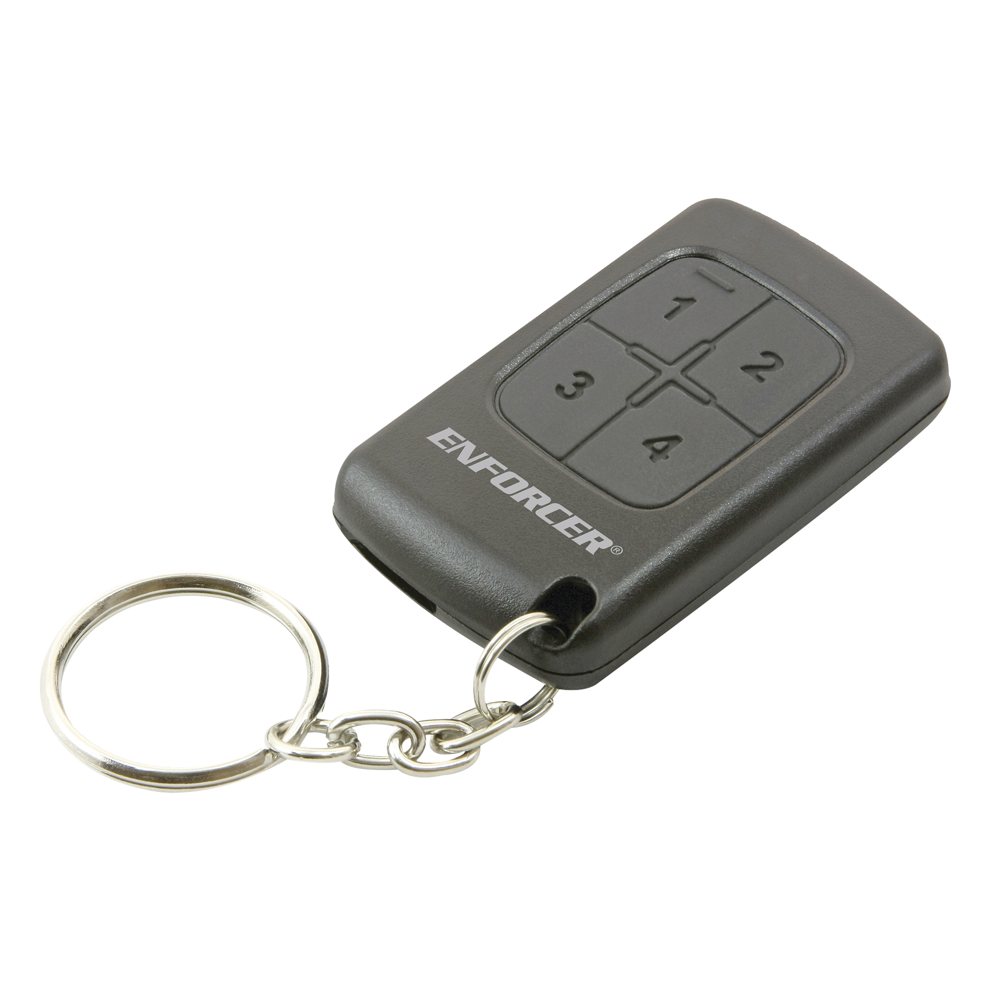 Transmisor tipo llavero / 4 canales / 315 MHz / Compatible con receptores SK-910R4Q / 1.25x2.19x0.31 pulg (31.5x55x8 mm) — ENFORCER SECOLARM · SKU SK-919T4-GNQ