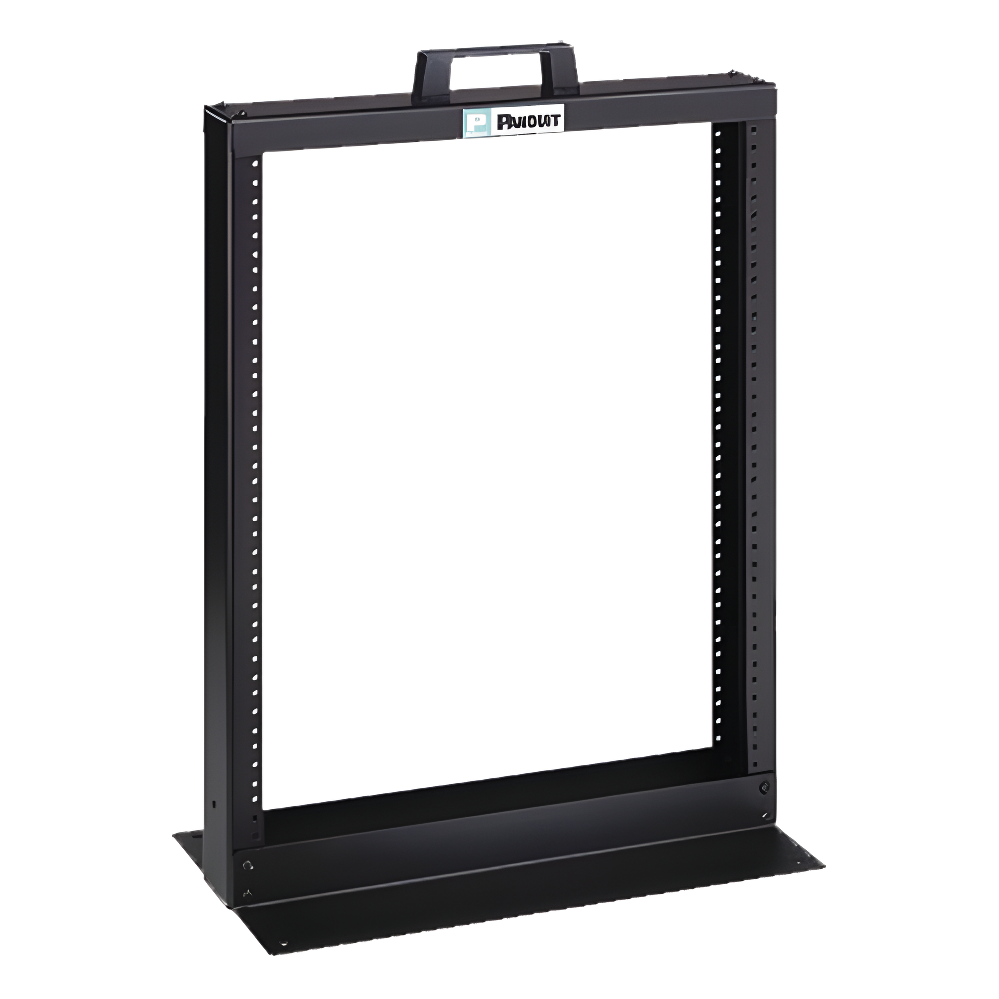 Rack de Dos Postes Estándar de 19 in, Rieles Numerados y Roscados #12-24, Fabricado en Aluminio, 13 Unidades de Rack, Color Negro — PANDUIT · SKU R2P26