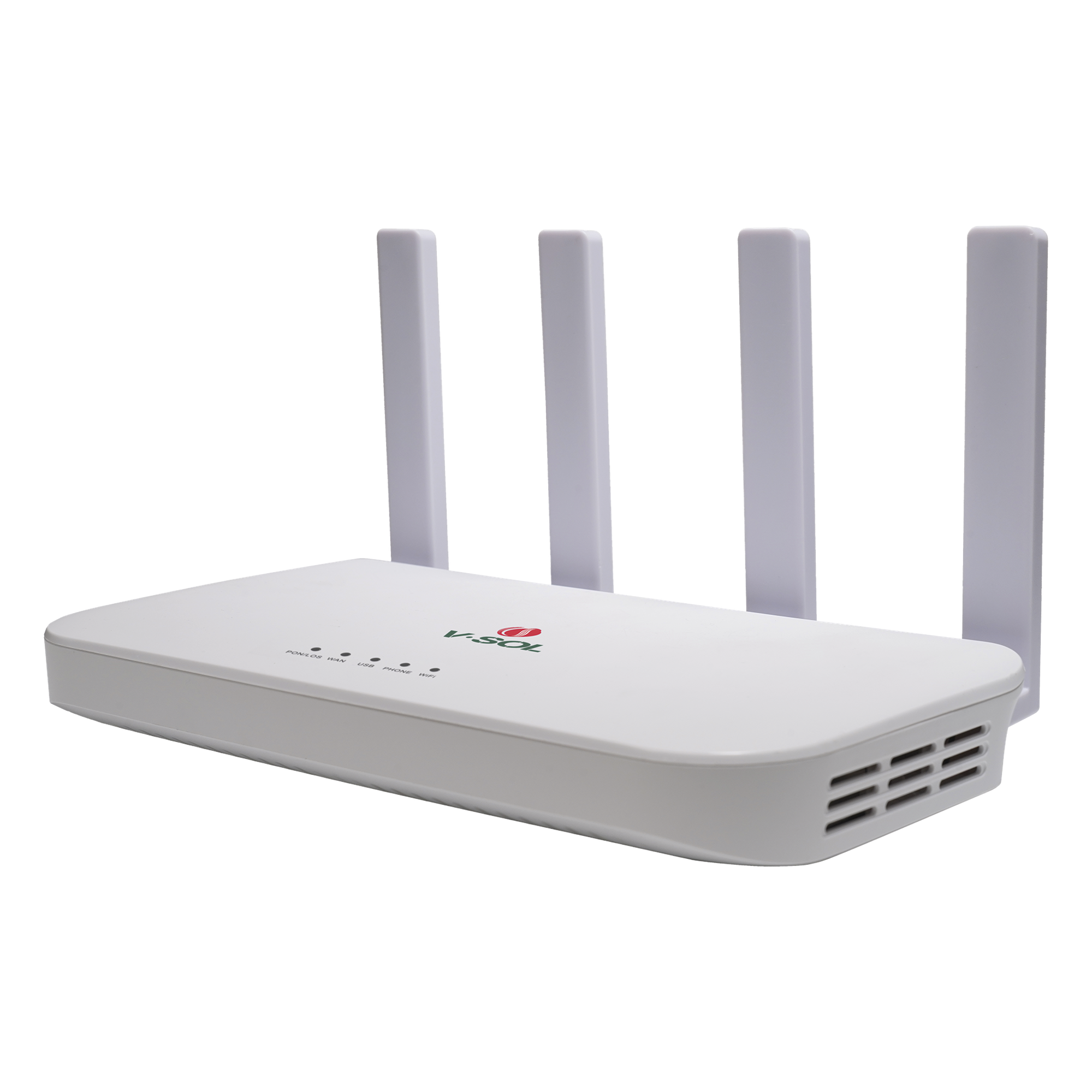 ONU XGSPON / Wi-Fi 6 / 1 Puerto RJ45 2.5 Gbps / 3 Puertos RJ45 1 Gbps / 1 FXS / 1 Puerto USB / — V-SOL · SKU HG3110AX-XGS