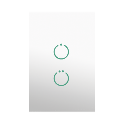 (ZWAVE) Interruptor On/Off panel táctil touch inalámbrico Zwave Plus 2 botones. Compatible con Hubitat HC8, Álula M2M, otro 