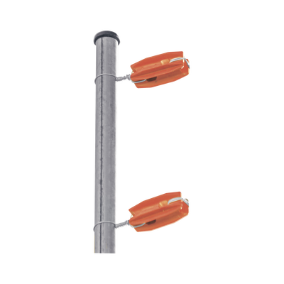 Aislador de color Naranja para postes de esquina de alta Resistencia con Anti UV de uso en cercos eléctricos — SFIRE · SKU SFESQUINEROOR