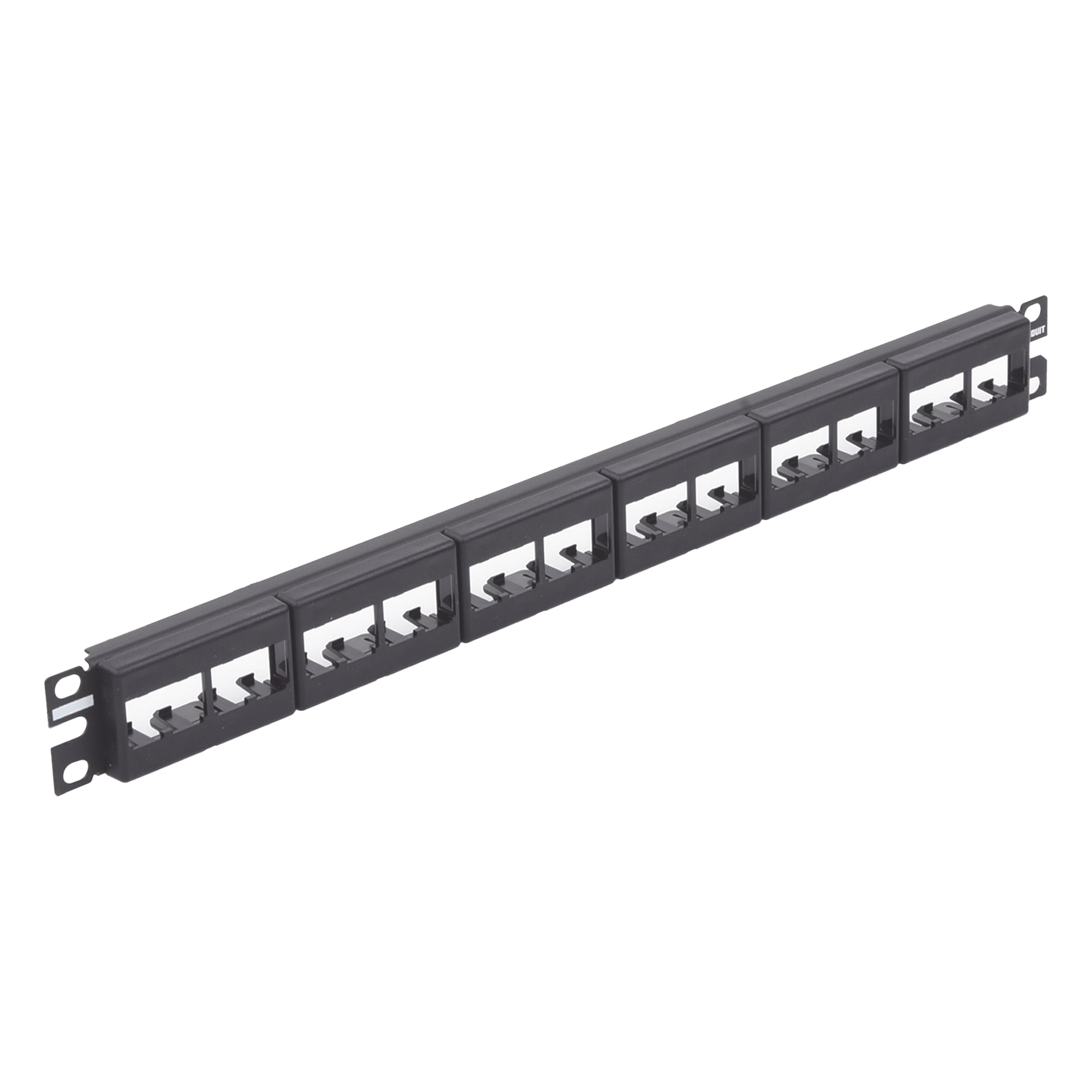 Panel de Parcheo Modular Mini-Com (Sin Conectores), Plano, Sin Blindaje, de 24 Puertos, 1UR — PANDUIT · SKU CPP24WBLY