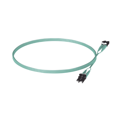Jumper de Fibra Optica Multimodo 50/125 OM3, LC-LC Duplex, OFNR (Riser), Color Aqua, 5 Metros (16.40 Pies)