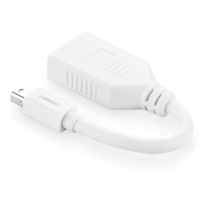 Cable Mini DP Macho a DP Hembra | Thunderbolt 2 | Version DP 1.2 | Soporta 4K*2K | Cable de 15 cm (5.91 Pulgadas) | Color Blanco.