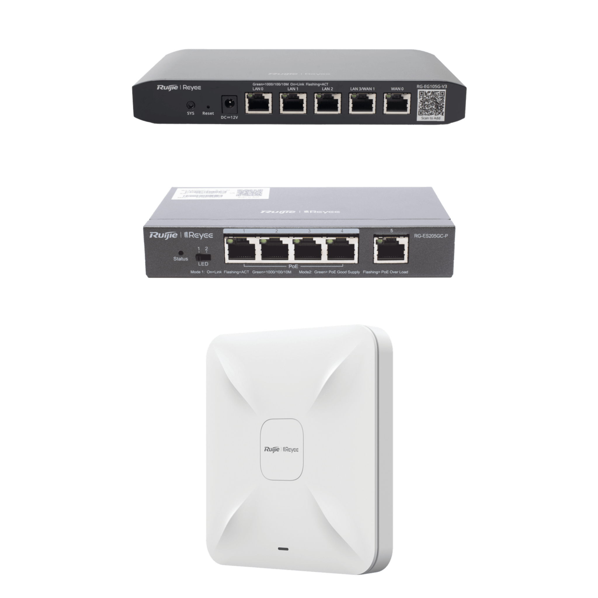 Equipos Ruijie DEMO Ideal para Probar Integraciones de Redes y WiFi 5 con CCTV — RUIJIE · SKU RG-DEMO-CCTV-W5