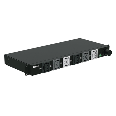 PDU Básico para Distribución de Energía, Plug de Entrada Trifásico CS8365C, Con 6 Contactos C19, Instalación Horizontal de 19in, 1UR, 50 Amp, 208 Vca — PANDUIT · SKU P06B02M
