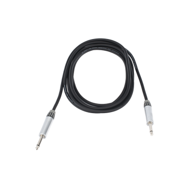 Cable de Audio | Plug 1/4 in a Plug 1/4 in Mono | Carcasa Cromada | Conectores Seetronic | Ideal para Instrumentos | Longitud 3m