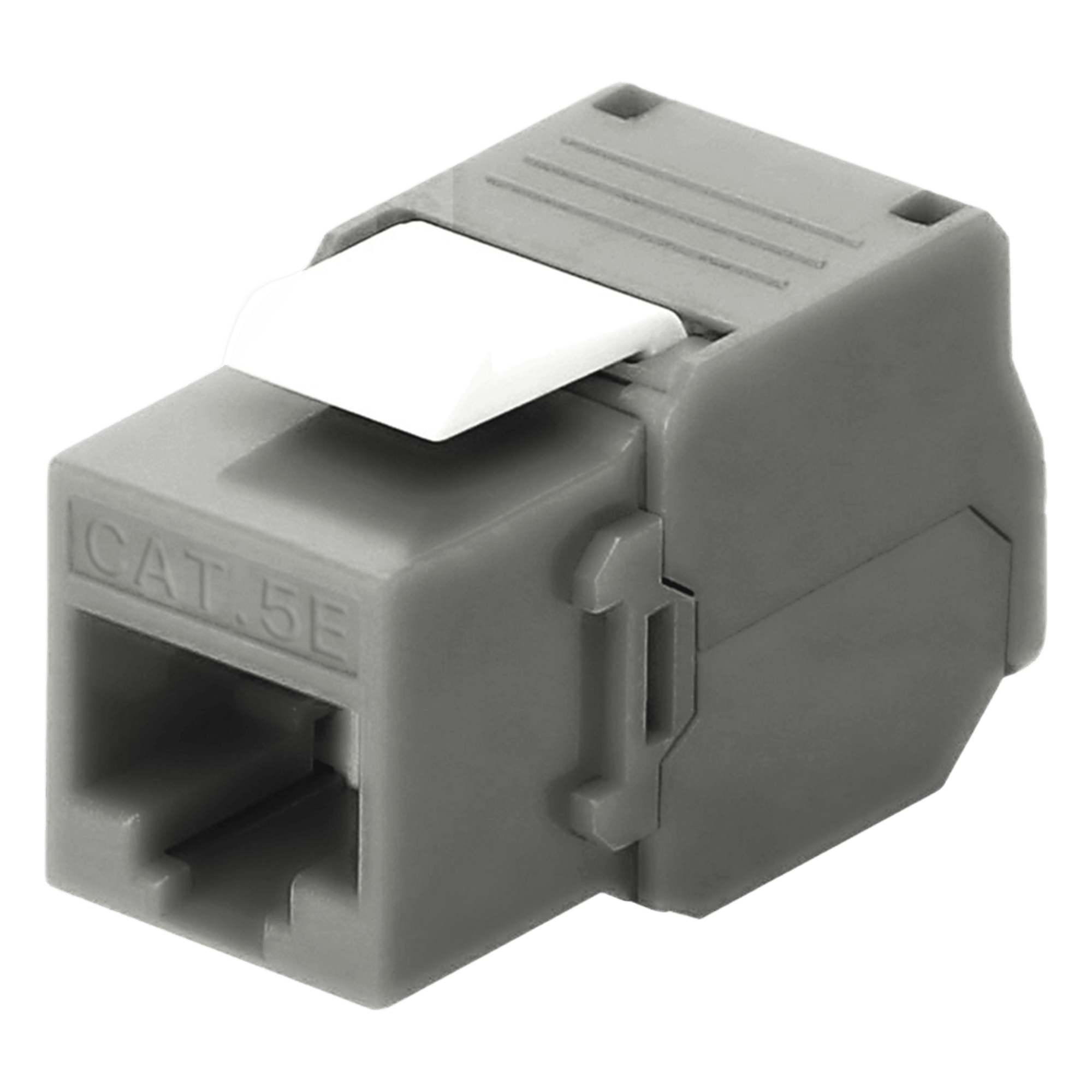 Módulo Jack Keystone Cat5e (Toolless), con Terminación en Ángulo 180 - Color Gris, Compatible con Faceplate y Patchpanel Linkedpro — LINKEDPRO BY EPCOM · SKU LP-KJ-516-TTGY