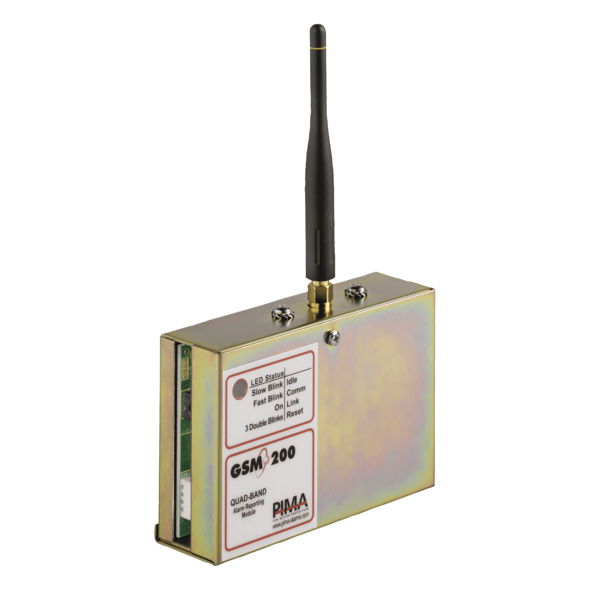 Comunicador GSM/GPRS para paneles PIMA. Permite envío de SMS, Llamadas o Datos. Compatible con la central SENTRY de PIMA