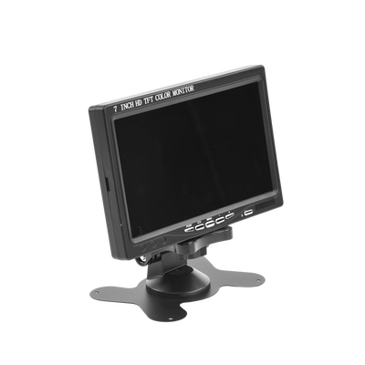 Monitor 7" TFT-LCD ideal para colocar en vehículos o DVR/NVR. Entradas de video HDMI, VGA y RCA (CVBS)