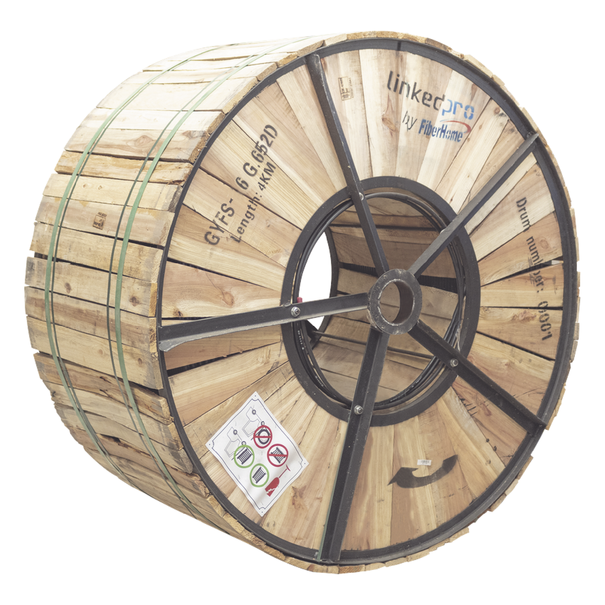 Cable de Fibra Óptica Monomodo / 6 Hilos G.652D / Armado Acero / 4 km / Exterior Subterráneo / 10.5 mm / -20°C a +65°C — LINKEDPRO BY FIBERHOME · SKU GYFS-06C/4KM