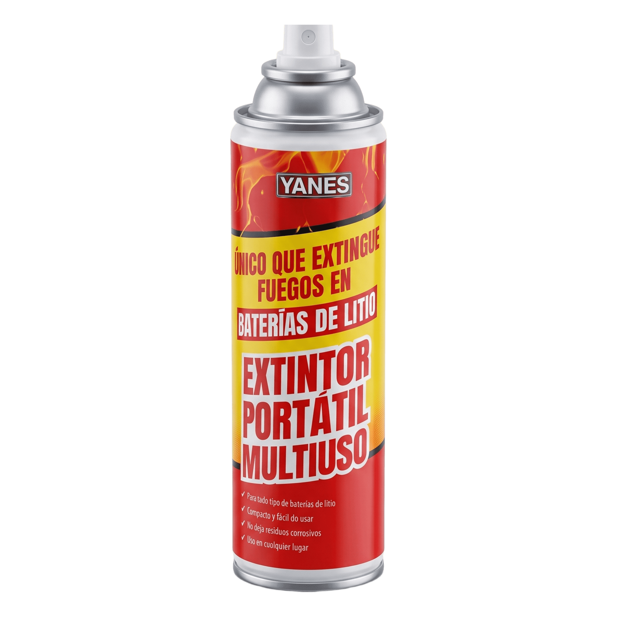 Extintor Portátil en Aerosol / Fuegos Clase A, K y Li / Baterías de Ion-Litio — VICTORY · SKU 359004