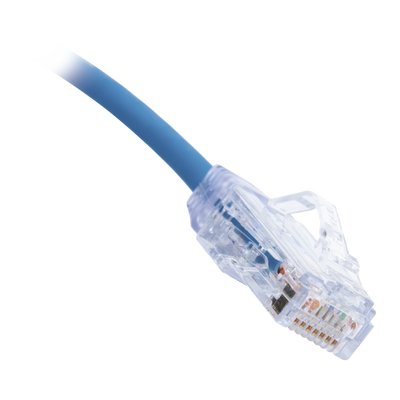 Cable de Parcheo TX6, UTP Cat6, Diámetro Reducido (28AWG), Color Azul, 0.3 Metros (1 Pie)