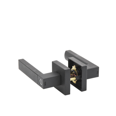 Manija Castelli Biométrica/ Acabado Negro / 30 usuarios/Para Puerta Izq o Derecha de 60-70mm
