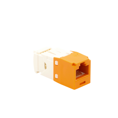 Conector Jack RJ45 Estilo TG, Mini-Com, Categoría 6, de 8 Posiciones y 8 Cables, Color Naranja