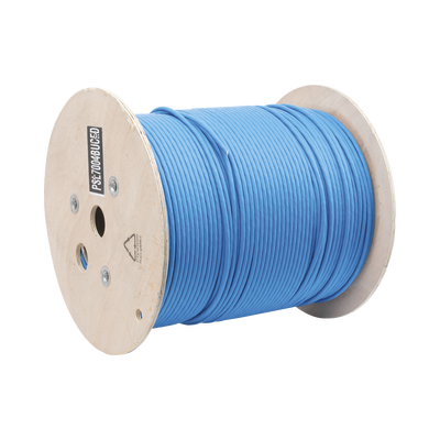 Bobina de Cable Blindado S/FTP de 4 Pares, Cat7, Inmune a Ruido e Interferencias, LSZH (Bajo Humo, Cero Halógenos), Color Azul, Bobina de 500 Metros (1640 Pies)