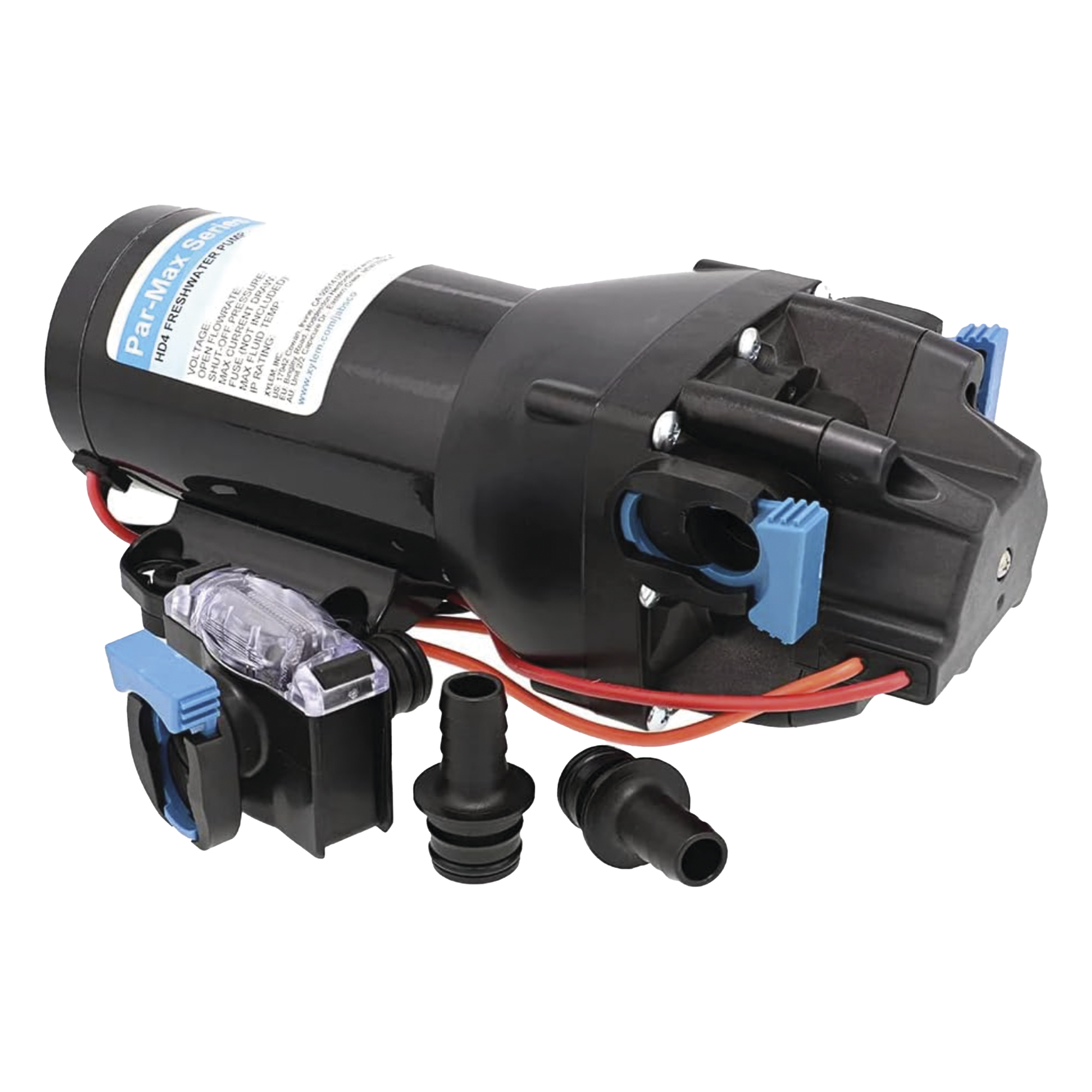Bomba controlada por presión Par Max HD 4' a 24 Vca, alta presión 40 psi 15 lpm / 4 gpm — JABSCO · SKU Q402J-115S-3A