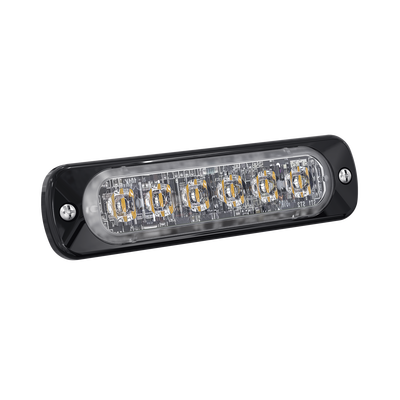 Luz Auxiliar de 6 LED, Rojo, Lente Transparente, SAE
