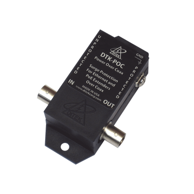 Protector Coaxial PoE / BNC Hembra / 75 Ohms / Ethernet 10/100 / Cámaras IP y Extensores
