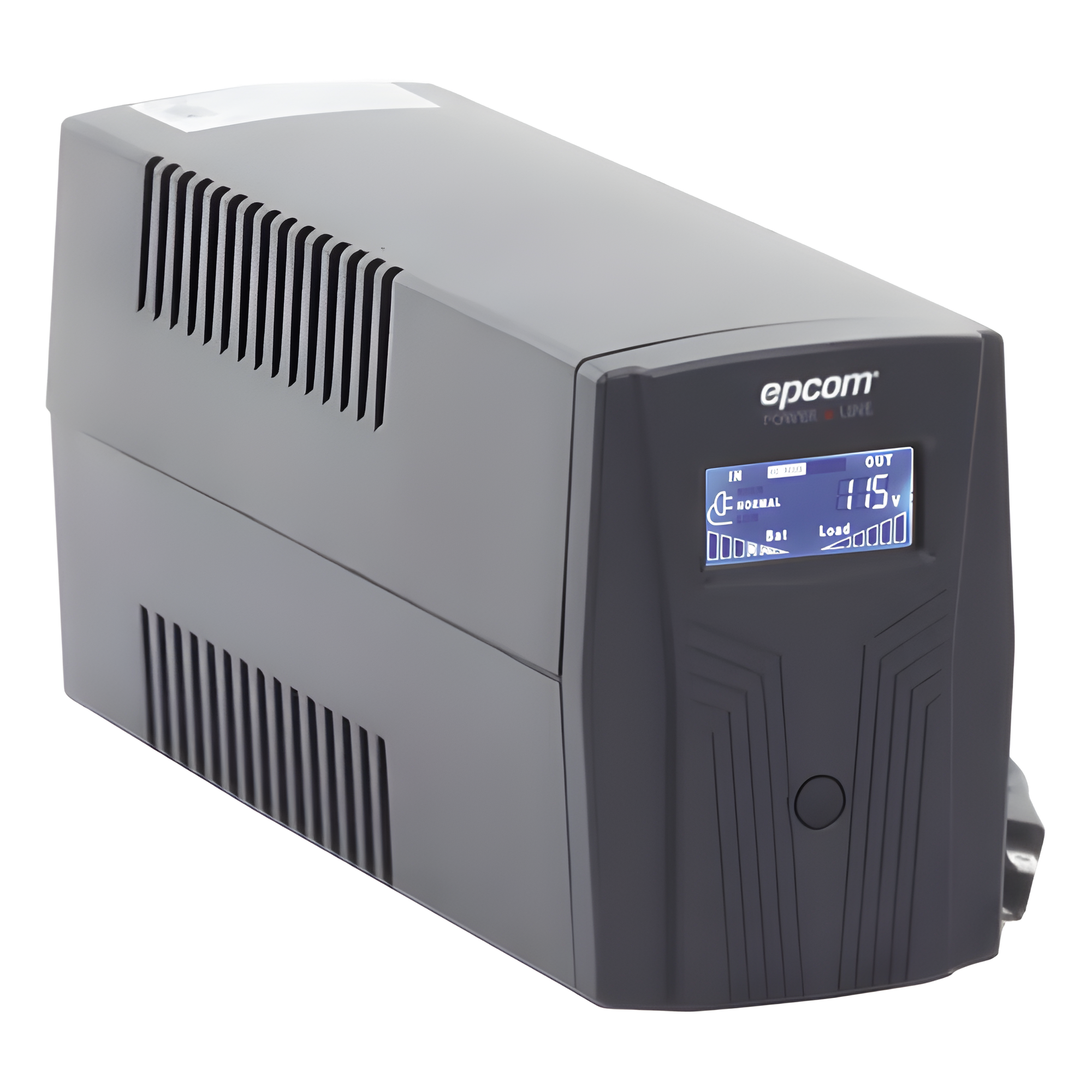 UPS de 600VA/360W / Topología Línea Interactiva / Entrada y Salida 120 Vca / Clavija NEMA 5-15P / 4 Tomas NEMA 5-15R — EPCOM POWERLINE · SKU EPU600LCD
