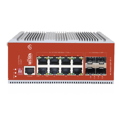 Switch L2+ PoE Industrial / Administración Cloud-Web-CLI / 8 Puertos PoE af/at/bt 100/1000 Mbps / 2 Puertos SFP Gigabit / Presupuesto PoE 460 W / Protocolo ERSP (redundancia enlaces)