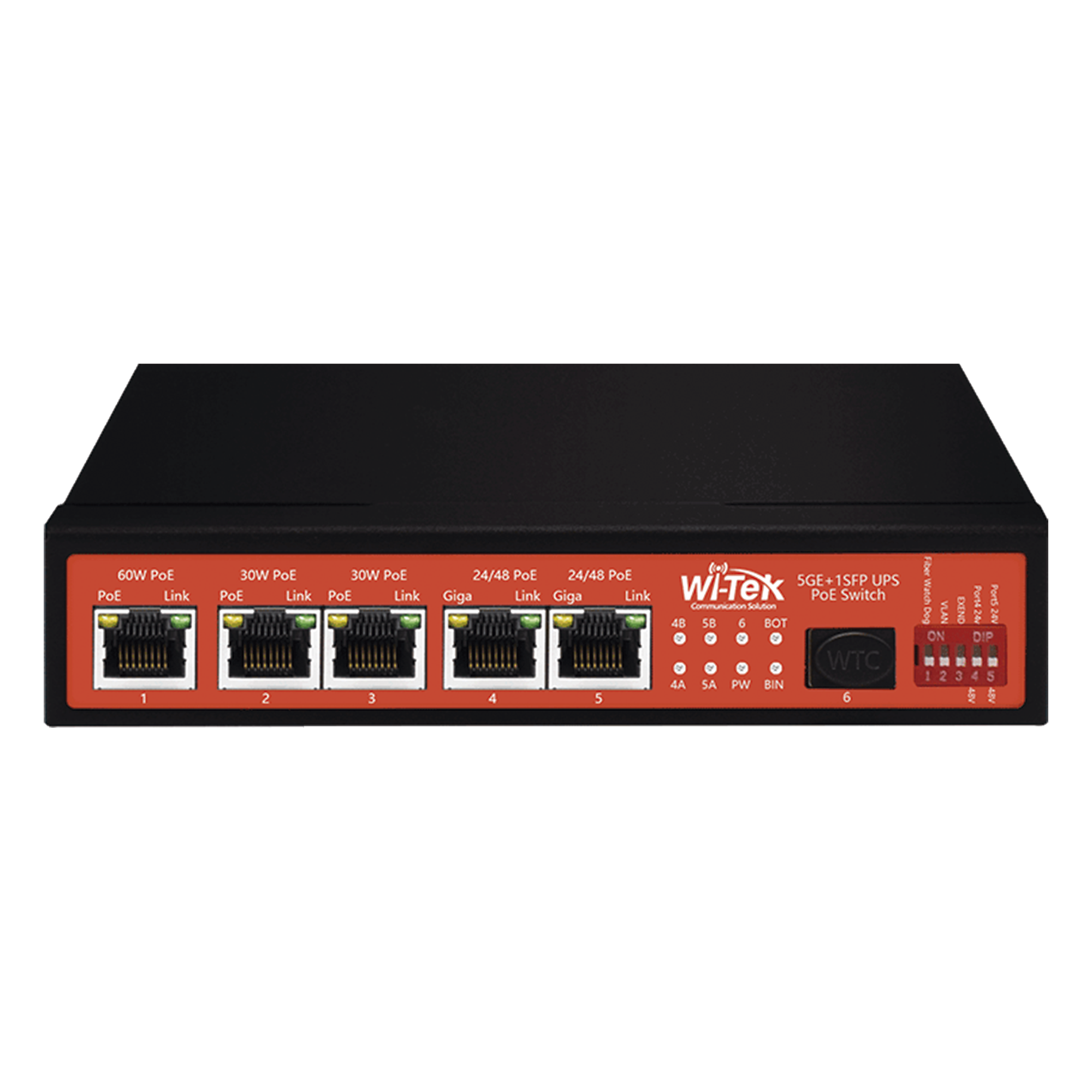 Controlador Solar de 15A con Switch PoE / 1 Puerto Gigabit PoE 802.3 bt / 2 Puertos PoE 802.3 af/at / 2 Puertos PoE Pasivo 24/48 Vcc / 1 Puerto SFP / No administrable