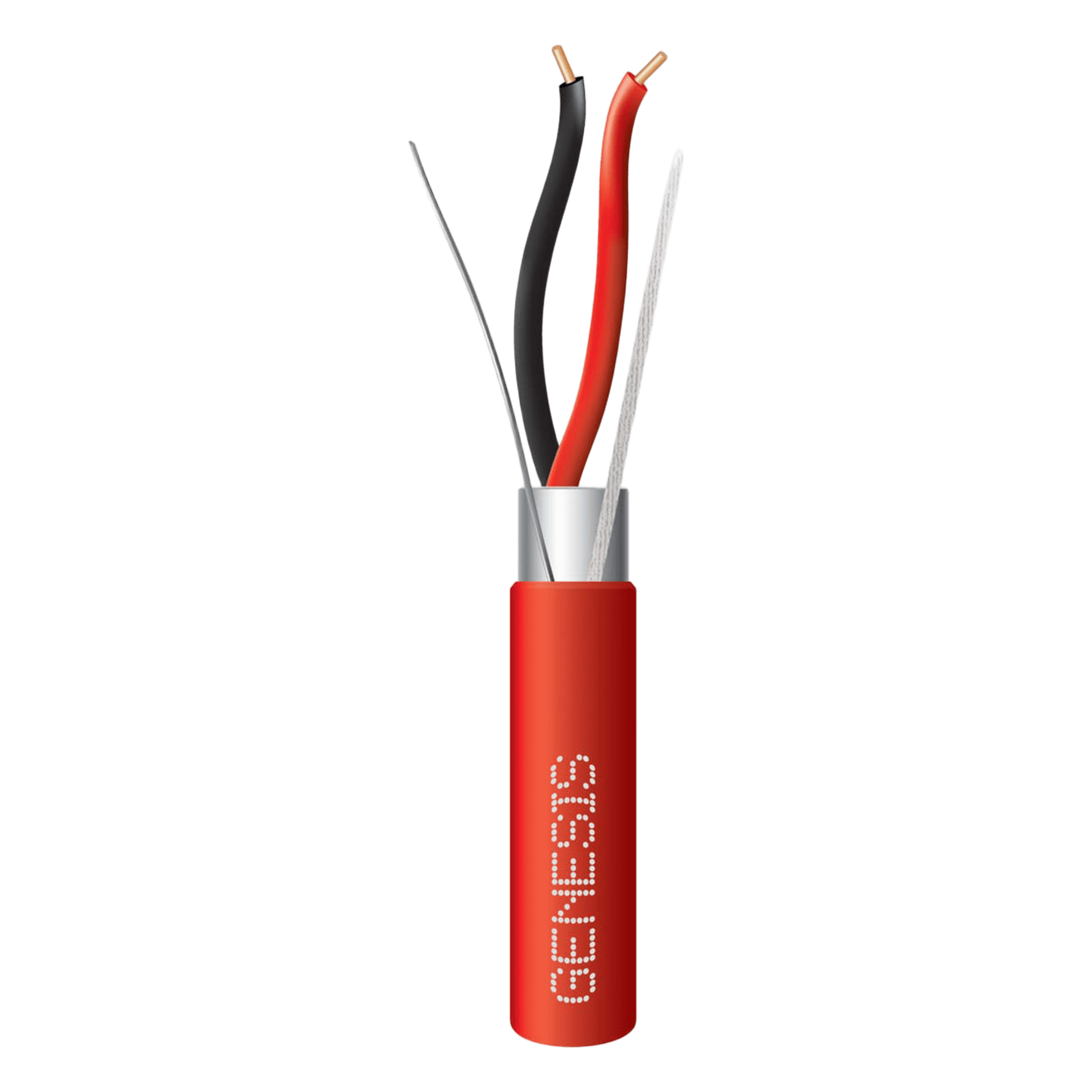 Bobina de 305 Metros (1000 Pies) de Alambre / 2 x 16 AWG / Riser / Para Aplicaciones de Incendio FPLR / Blindado Sólido Color Rojo — GENESIS · SKU 4406-1104