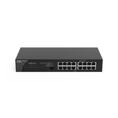 Switch no administrable, Visible en la Topología en la Nube, con 16 puertos Gigabit — RUIJIE · SKU RG-ES116G-L