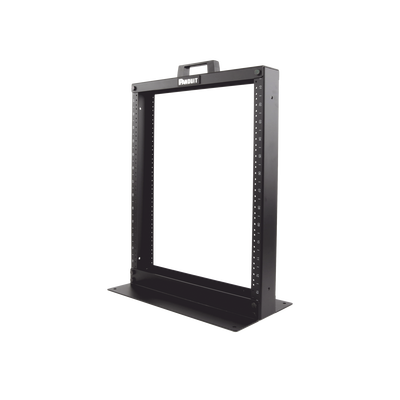 Rack de Dos Postes Estándar de 19 in, Rieles Numerados y Roscados #12-24, Fabricado en Aluminio, 13 Unidades de Rack, Color Negro