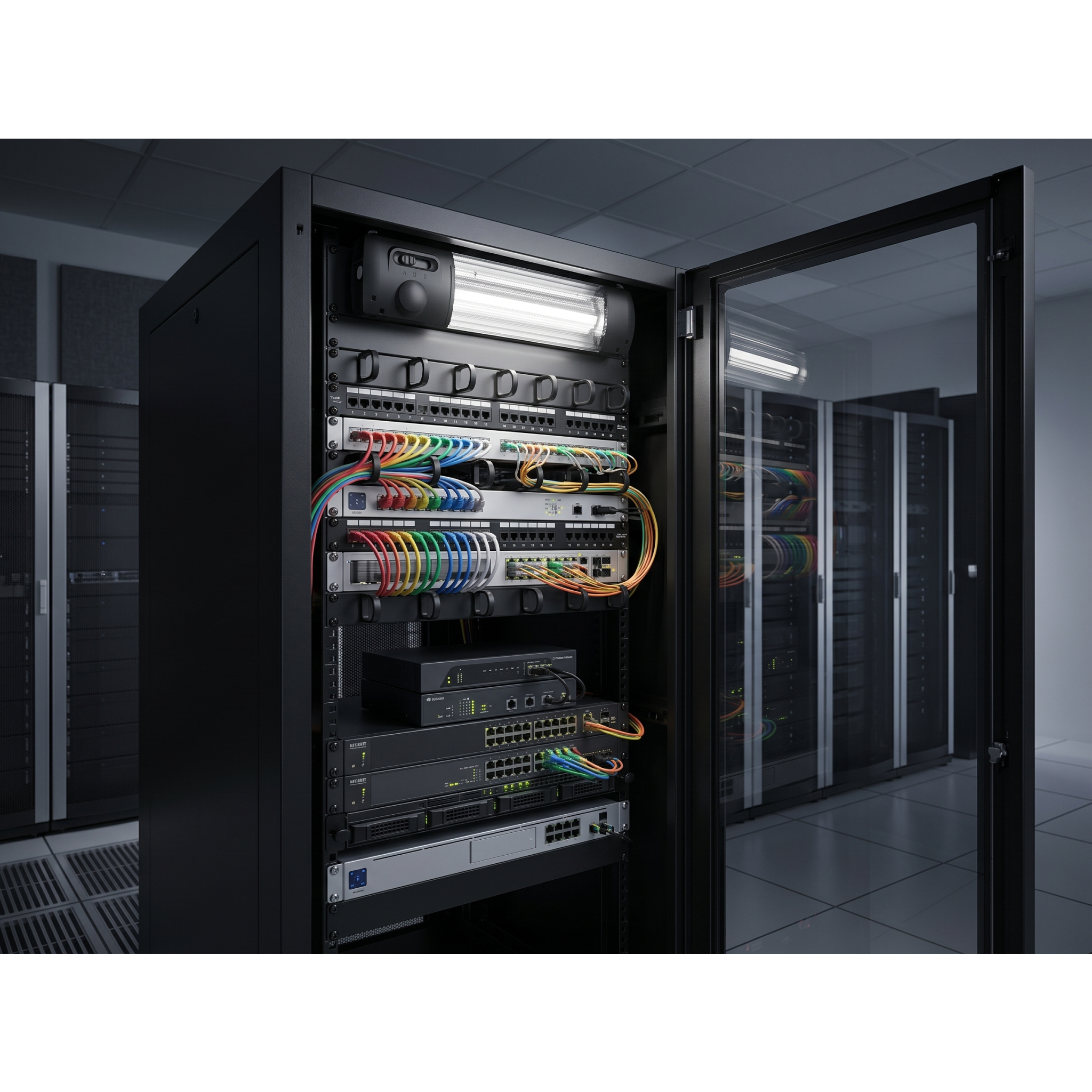 Lámpara LED para Gabinete de Telecomunicaciones / 900 lm (4000K Blanco Neutro) / 9W / Instalación sin Herramientas / Serie hasta 4 Unidades / 100-240 Vca